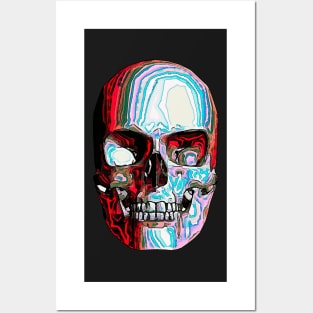 Colorful Skull Blue Red Posters and Art